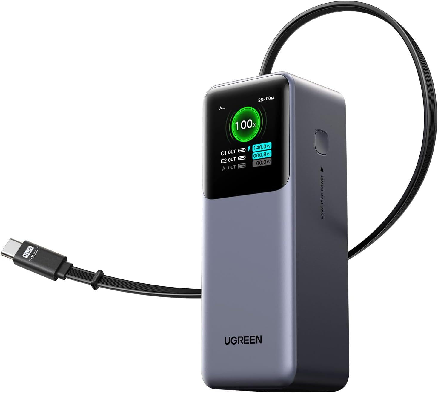 Повербанк UGREEN PB726 Nexode Fast Charging 165W 20000 mAh PD с быстрой зарядкой Grey (55987)
