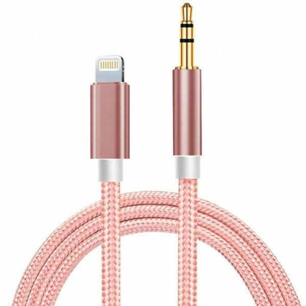 Кабель Lightning - AUX mini-jack 3,5 мм 1 м Pink (S0992)