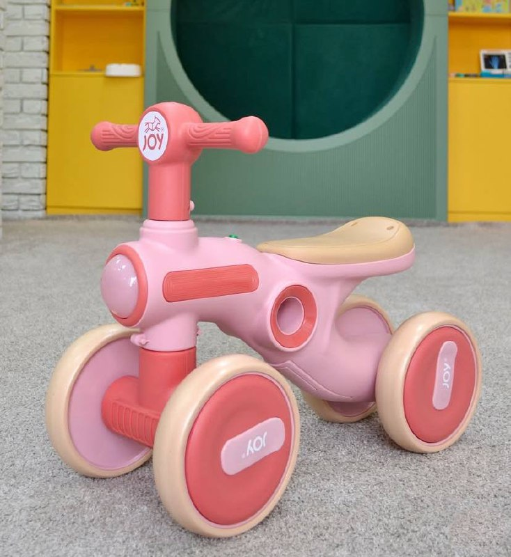 Велобіг дитячий 4-х колісний Corso JOY TL-89-367 пластикова рама світло озвучено українською Рожевий (2525390814)