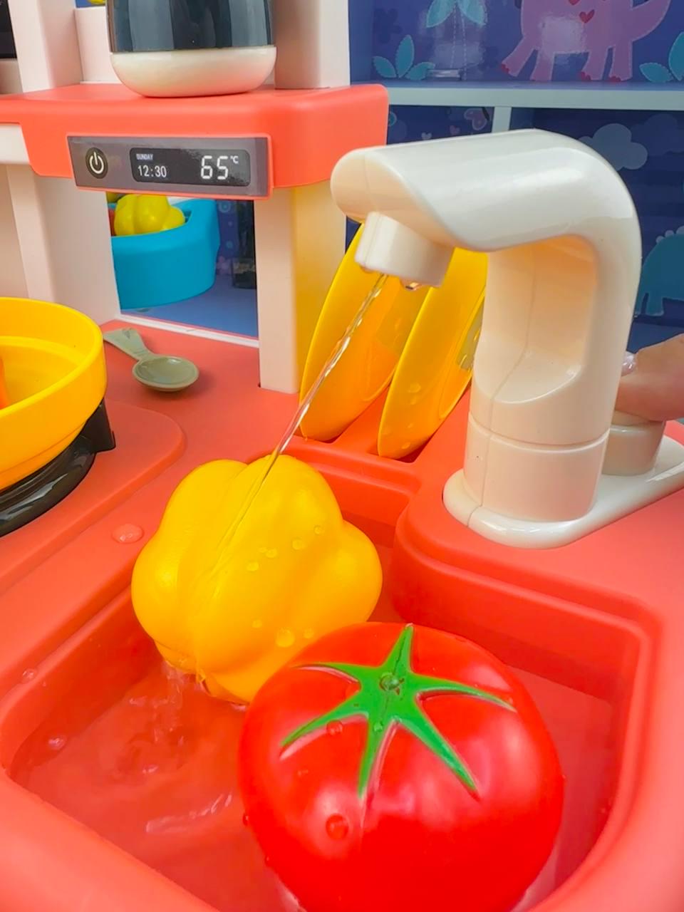 Кухня игровая 63 см и 43 пр. Розовый (2107) - фото 2 Кухня игровая 63 см и 43 пр. Розовый (2107) - фото 2