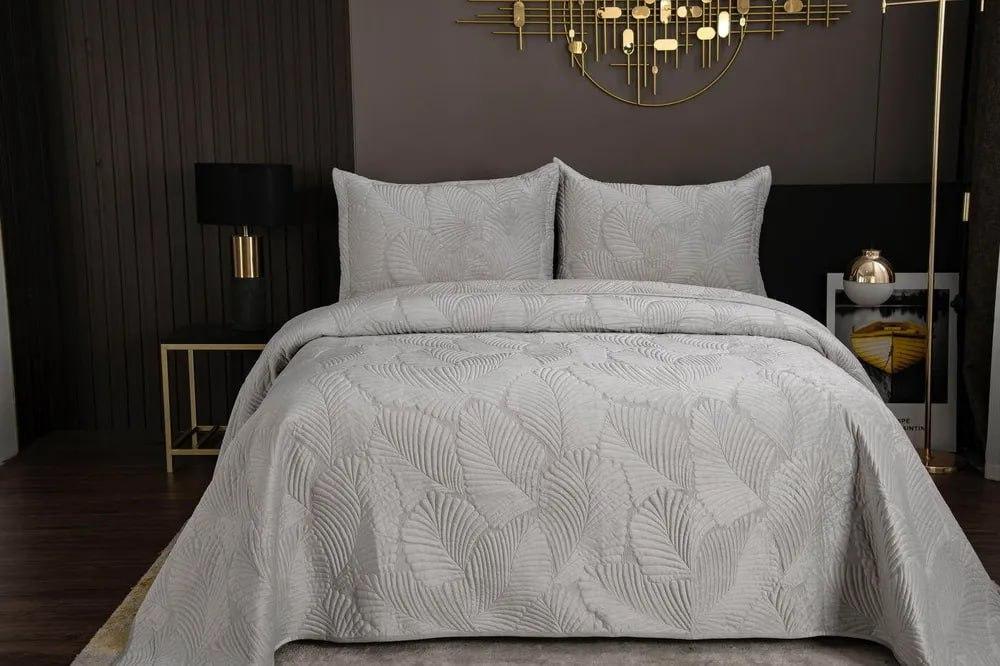 Набор покрывало и наволочки велюр 210х230 см/50×70 см Серый (Д-vik-velur-pokruvalo-004) - фото 1 Набор покрывало и наволочки велюр 210х230 см/50×70 см Серый (Д-vik-velur-pokruvalo-004) - фото 1