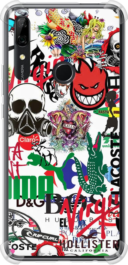 Чехол на Huawei P Smart Z Many different logos (4022sp-1704-42517)
