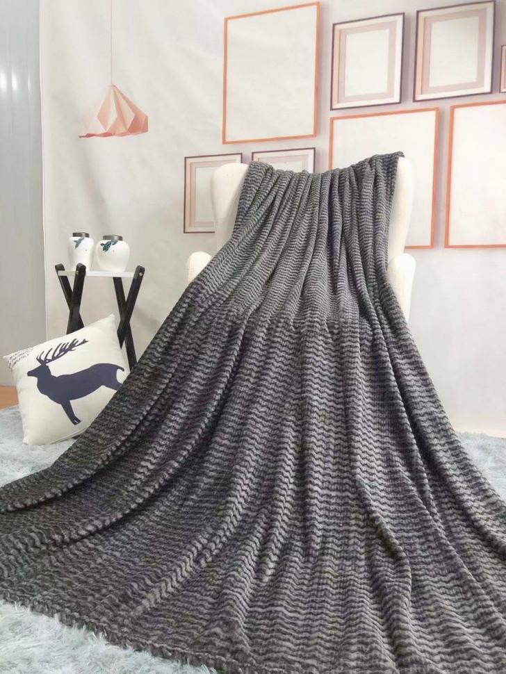 Плед-покрывало микрофибра 180х200 см Темно-серый (ac3c08de)