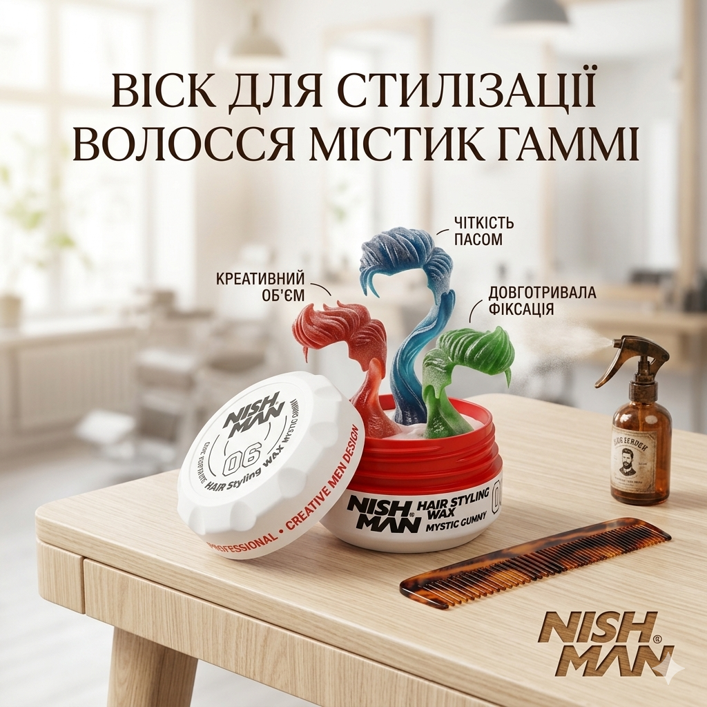 ᐉ Віск для стилізації волосся Nishman Hair Styling Wax 06 Mystic