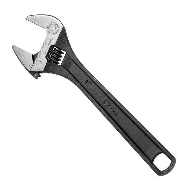 Ключ розвідний Intertool 200 мм Cr-V фосфатований Чорний (XT-0058)