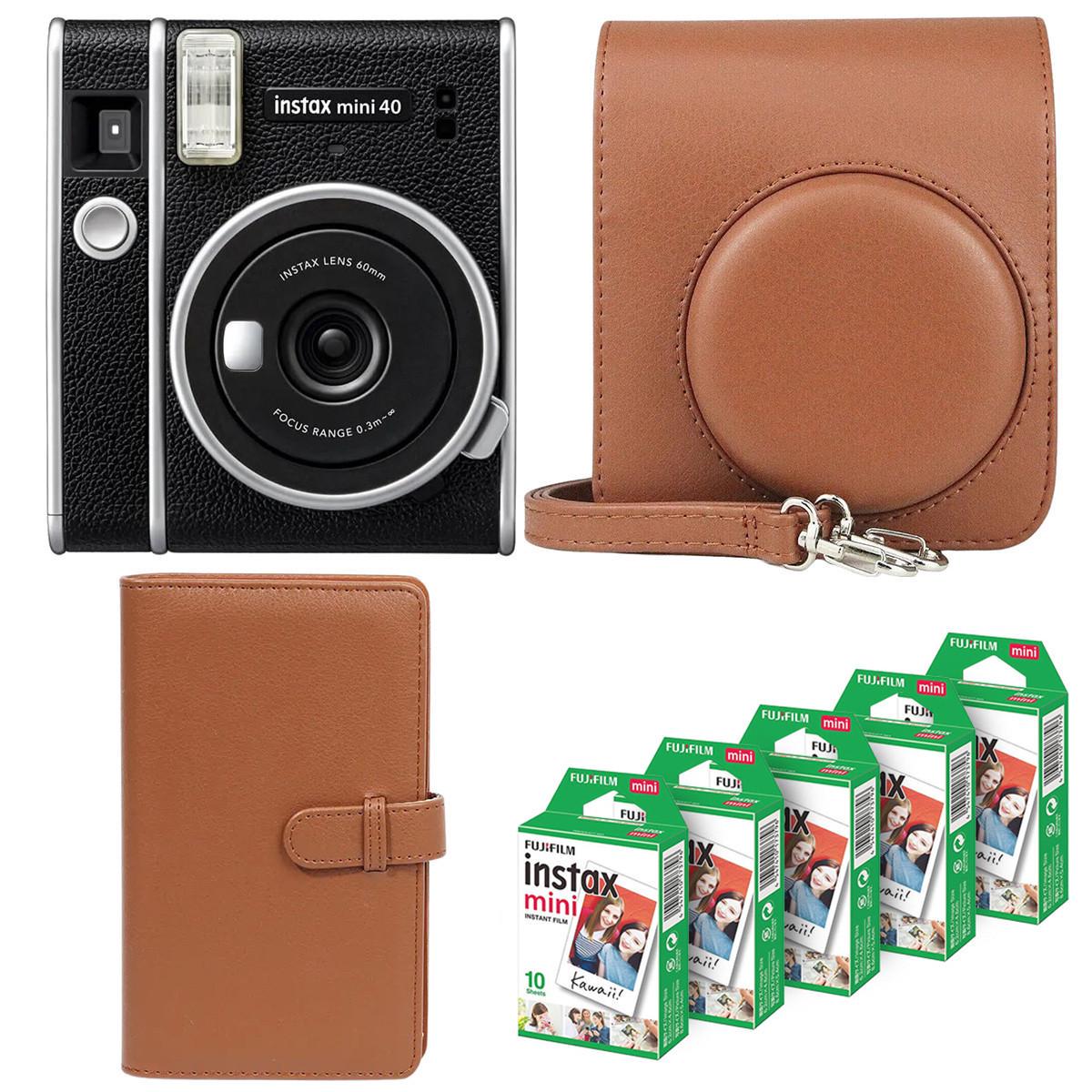 Подарунковий набір фотоапарат Fujifilm Instax Mini 40 фотопапір 50 шт./чохол/фотоальбом на 108 фото Коричневий (2516978276)