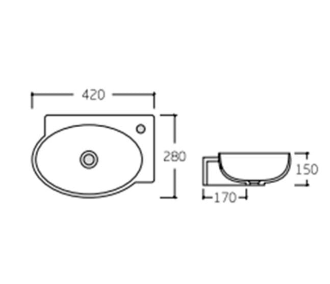 Раковина Qtap Leo без донного клапана (QT11115011LWN) - фото 2