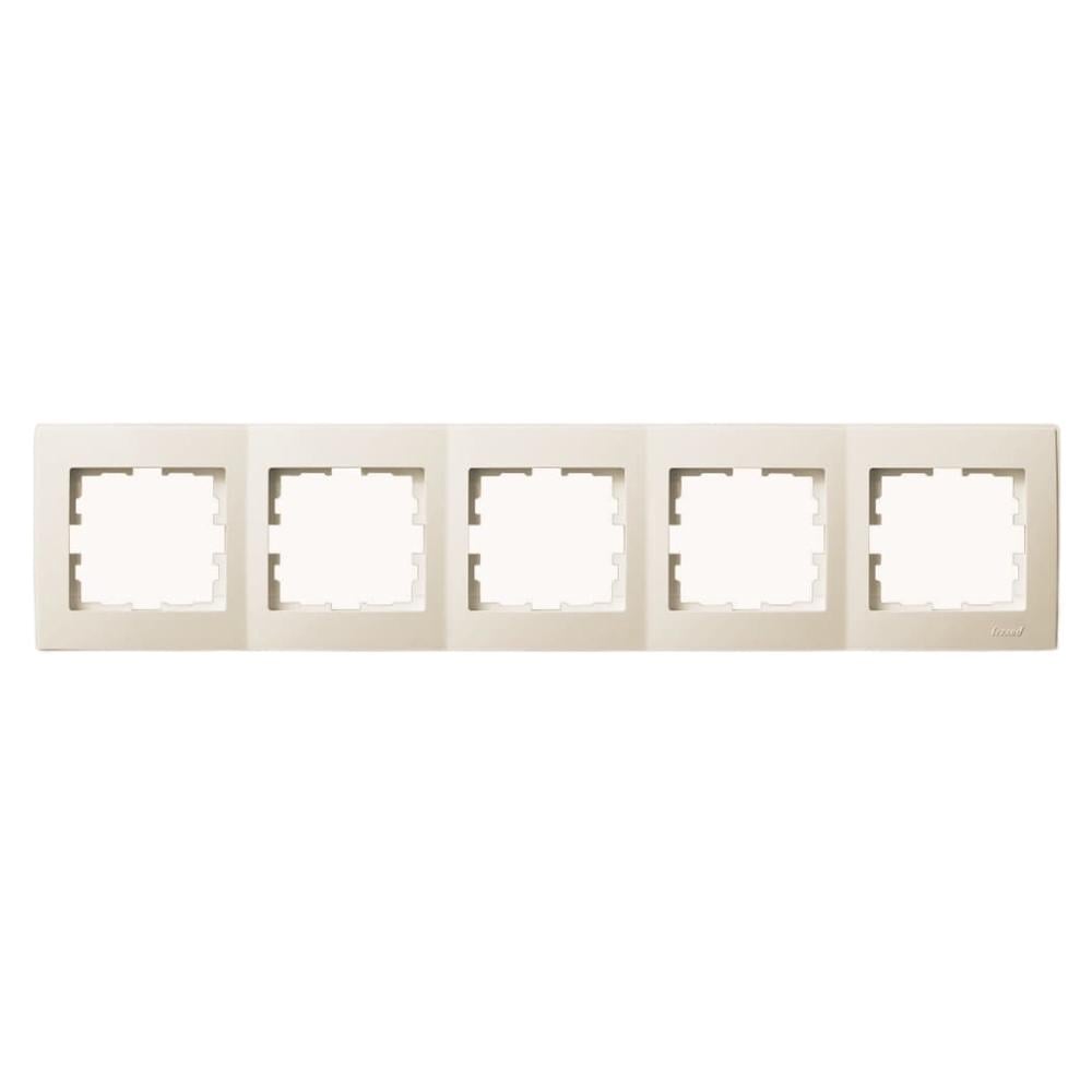 Рамка Lezard Lesya 5-місна горизонтальна Кремовий