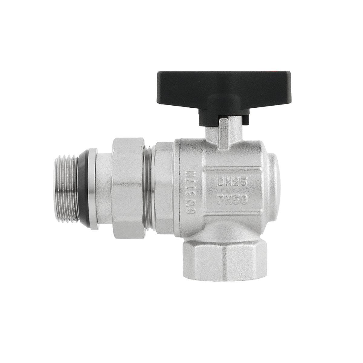 Кран шаровой с американкой Raftec GOLD PN50 ВЗ 1" угловой GRDA03 (SW-98456) - фото 5 Кран шаровой с американкой Raftec GOLD PN50 ВЗ 1" угловой GRDA03 (SW-98456) - фото 5