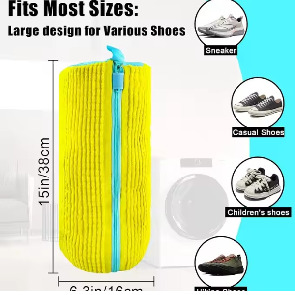 Мішок для прання взуття в пральній машині багаторазовий з м'яким ворсом на блискавці - фото 5 Мішок для прання взуття в пральній машині багаторазовий з м'яким ворсом на блискавці - фото 5