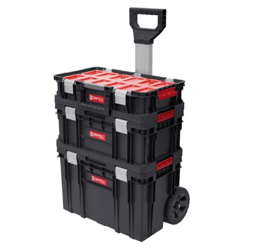 Набор из 3 ящиков для хранения инструментов QBRICK SYSTEM TWO Set Alu Vario модульные на колесиках пластиковые (leo-140168)