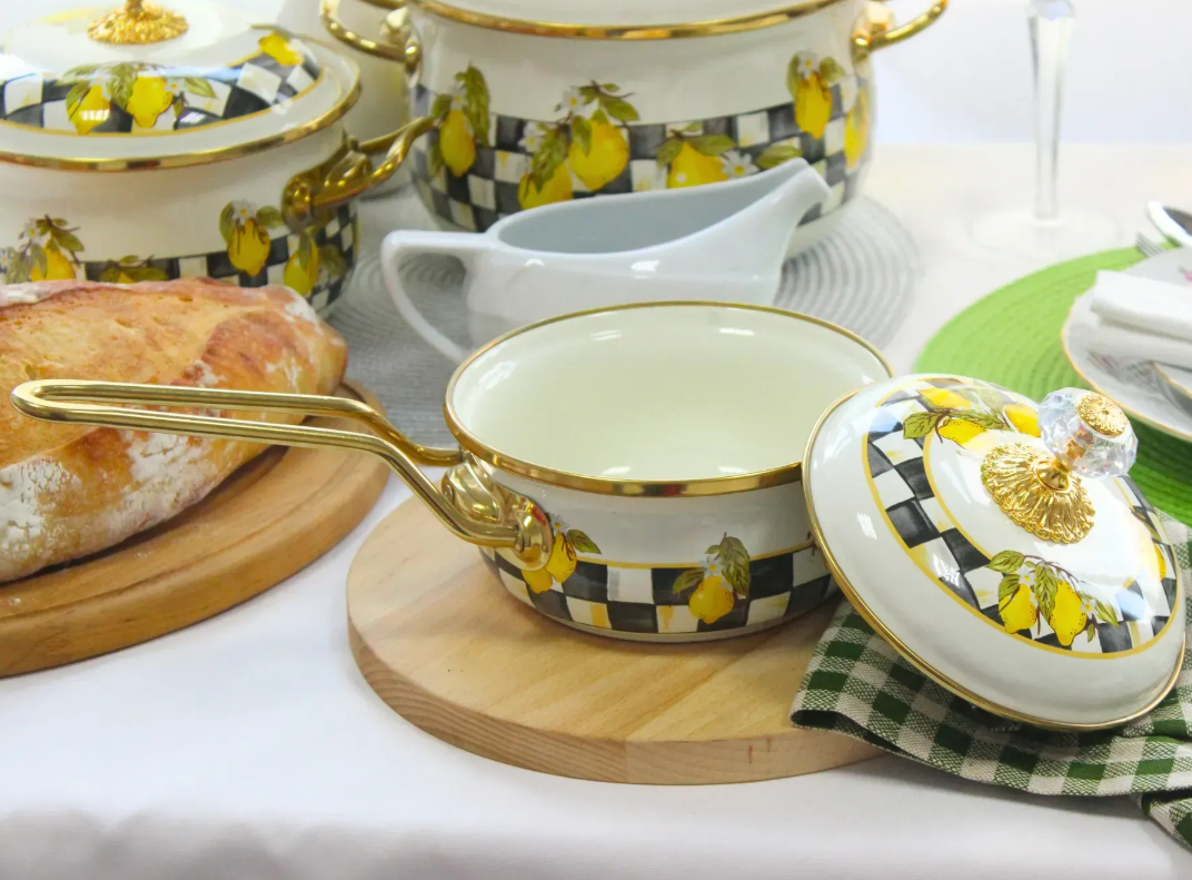 Ковш эмалированный Elmani SICILY с крышкой 0,9 л 14х31 см - фото 5 Ковш эмалированный Elmani SICILY с крышкой 0,9 л 14х31 см - фото 5