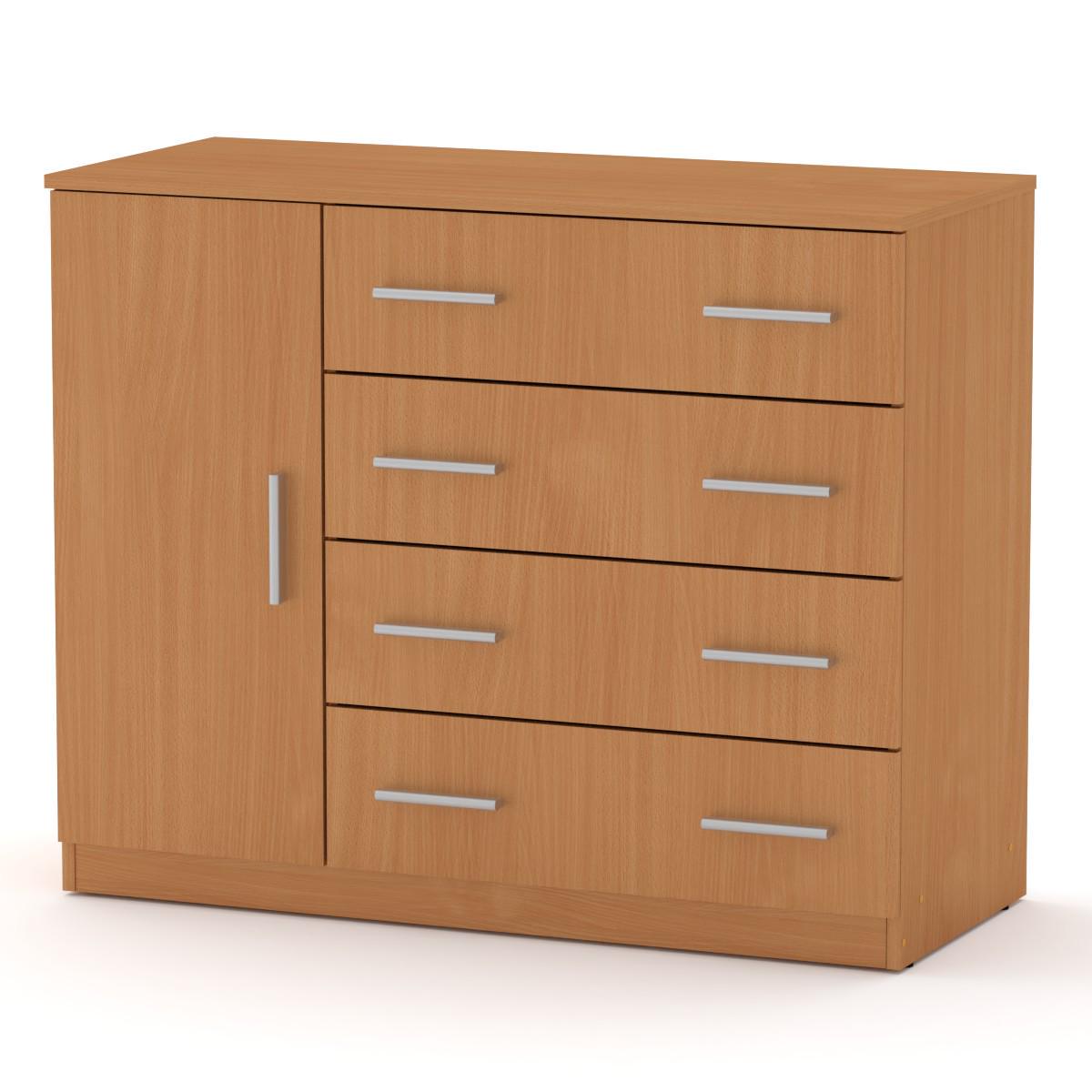 Комод для вещей Компанит 4+1Б Бук (18001) - фото 1 Комод для вещей Компанит 4+1Б Бук (18001) - фото 1