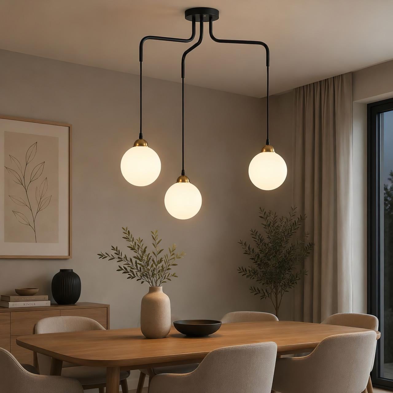 Люстра MSK ELECTRIC Luna на три плафона из стекла под лампу Е27 Черный (PL 202026-3 BK) Люстра MSK ELECTRIC Luna на три плафона из стекла под лампу Е27 Черный (PL 202026-3 BK)