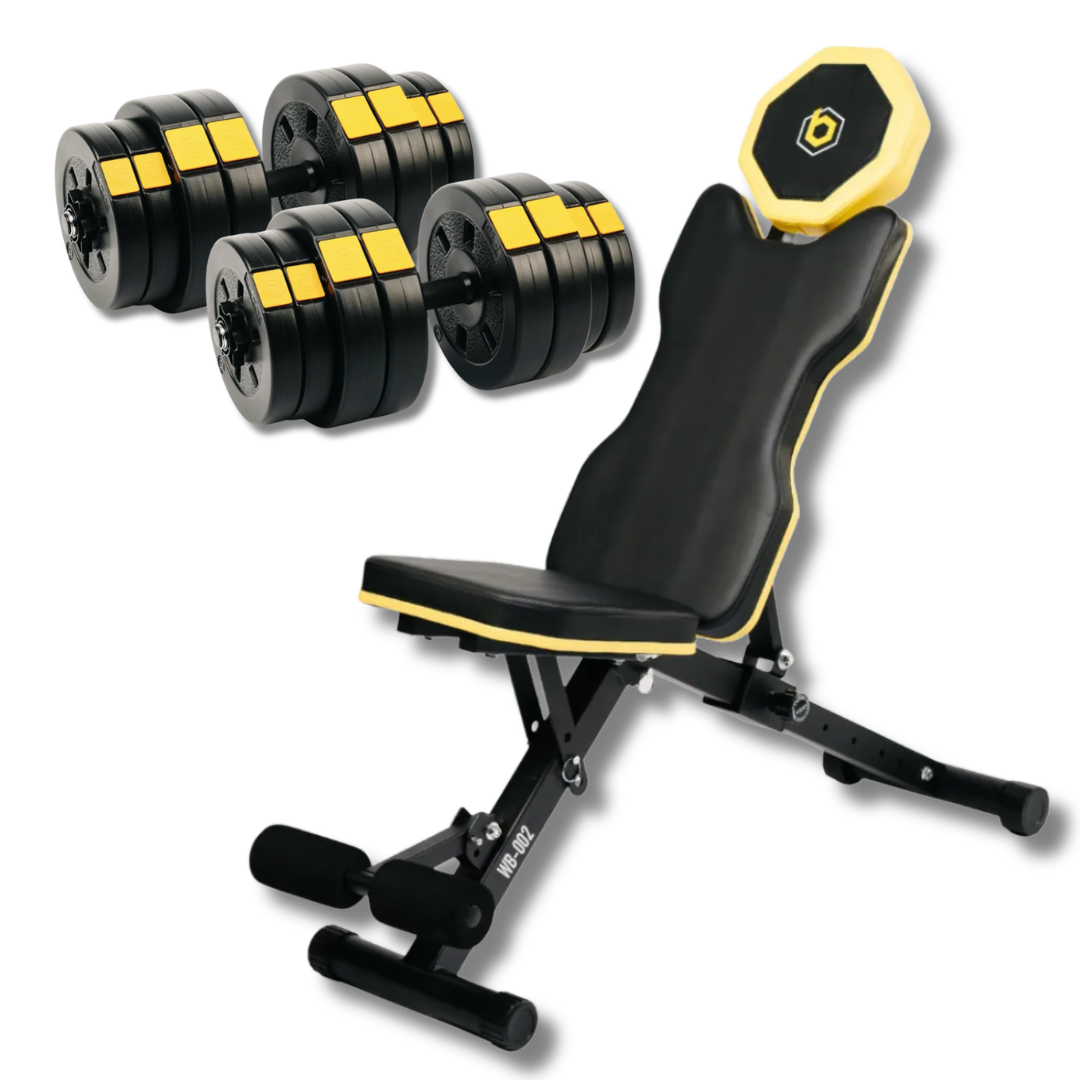 Спортивна лава Besport PowerPro WB-002 з гантелями 2х31 кг (5232)