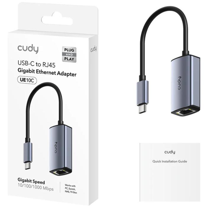 Перехідник Cudy USB 3.0 Type C to Ethernet RJ45 M-F 1000 Mb Grey (UE10C) - фото 2 Перехідник Cudy USB 3.0 Type C to Ethernet RJ45 M-F 1000 Mb Grey (UE10C) - фото 2