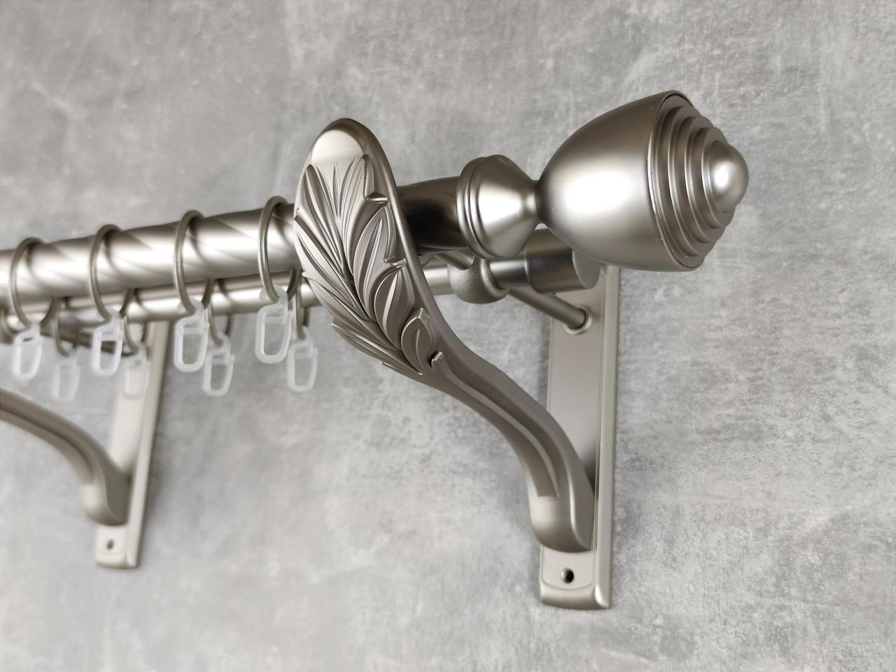 Карниз MStyle металлический для штор двухрядный Палацыо 25/19 мм крученый 400 см Сатин (5011859)