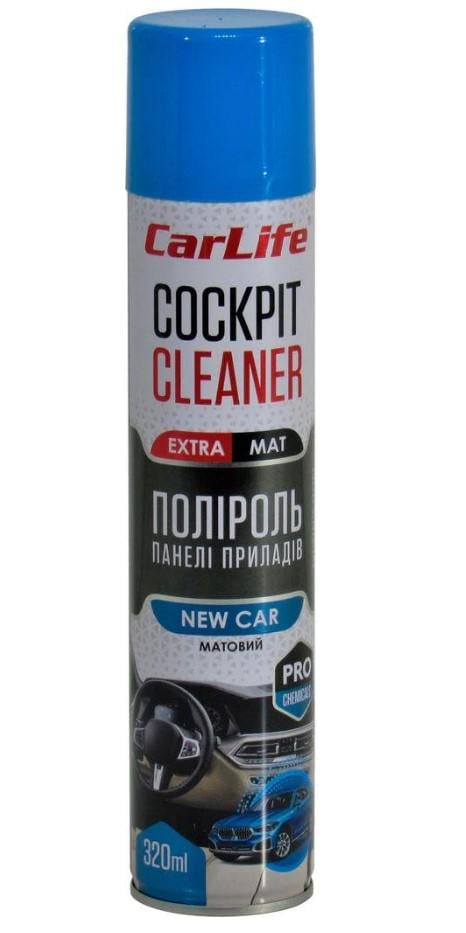 Полироль пластика CarLife Cockpit Cleaner Extra Mat New Car 320 мл (CF344)