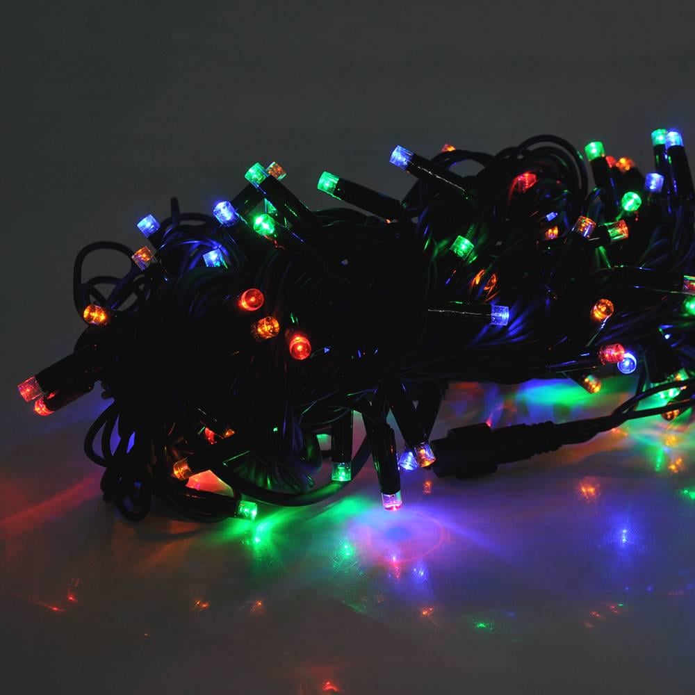 Гірлянди 100 LED Діод 10 м чорна ізоляція вулична Red/Green/Blue/Yellow