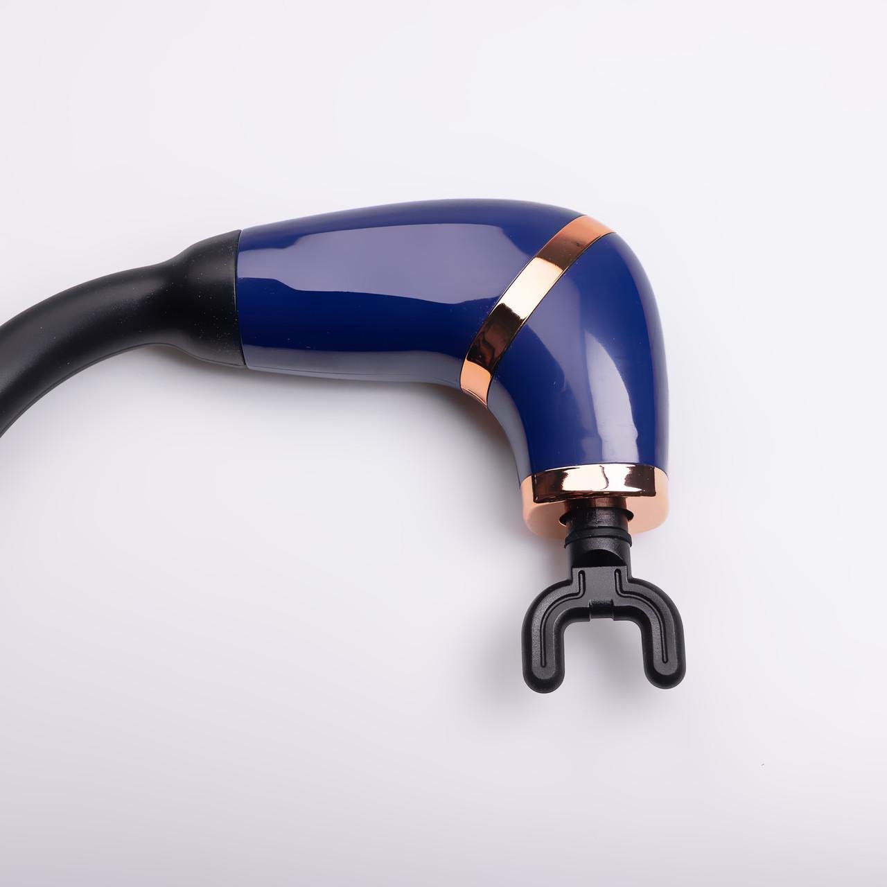 Массажер перкуссионный ручной аккумуляторный 17 Вт зарядка от USB до 3200 об/мин Синий (7212) - фото 5