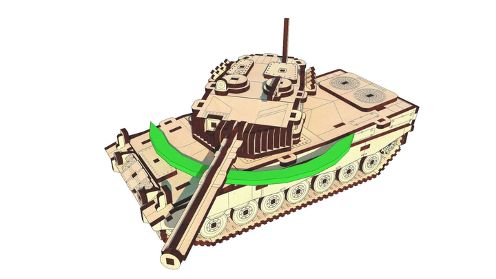 Конструктор дерев'яний PAZLY Танк Танк Леопард 3D пазли 196 дет. (100-98-UPZ-009) - фото 4