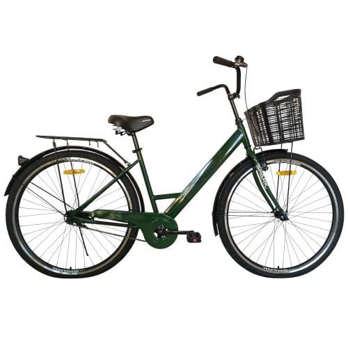 Велосипед Spark CITY LIRA колеса 28" стальная рама 18" с корзиной Зеленый (000240044)