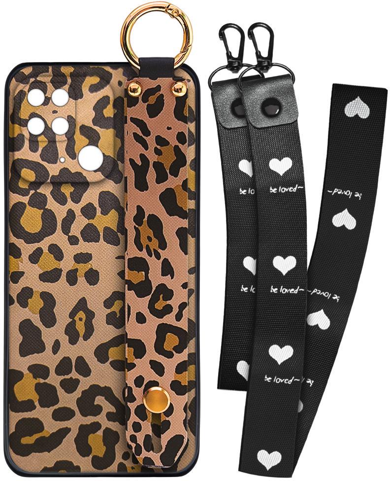 Чехол SHLab Xiaomi Redmi 10C Leopard + два ремешка с карабином (32087)