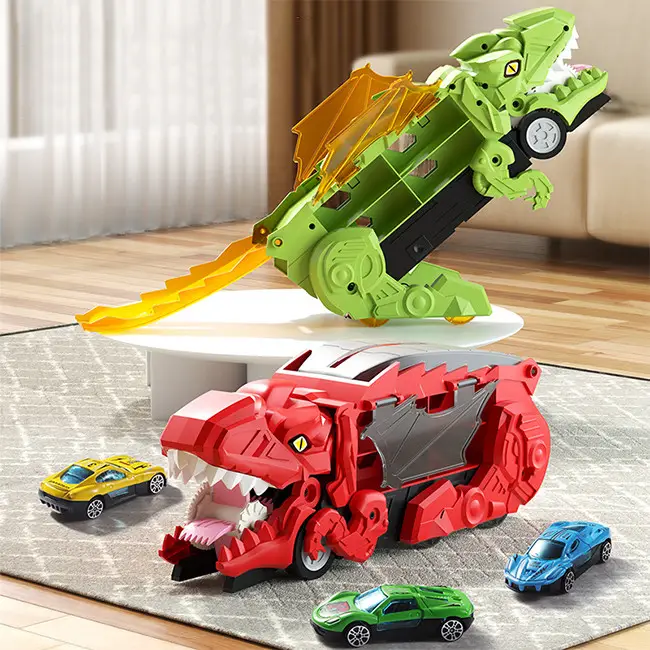 Автовоз-трейлер трансформер Діно YM333-2 з 3 машинками Червоний (2589924693) - фото 5 Автовоз-трейлер трансформер Діно YM333-2 з 3 машинками Червоний (2589924693) - фото 5