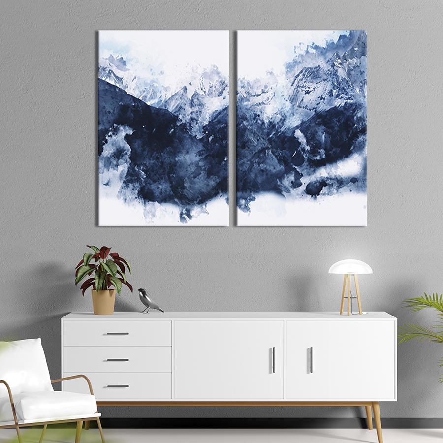 Модульная картина на холсте Диптих Скалы скованые льдом 165x122 см (605-2)