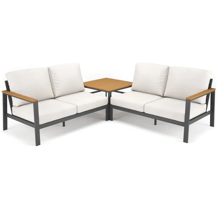 Комплект уличной мягкой мебели в стиле Loft с металлическим каркасом (KS-1318-YR)