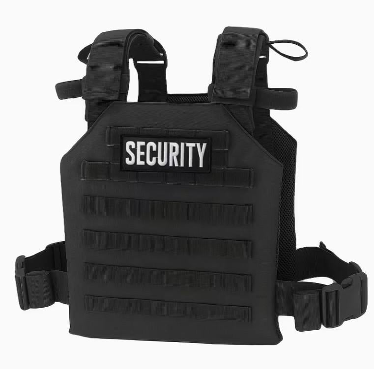 Плитоноска с системой MOLLE флажком SECURITY Черный (35867731)