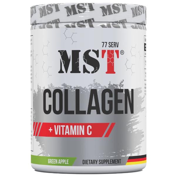 Хондропротектор для спорту MST Nutrition Collagen + Vitamin C 500 г 77 порцій Green Apple (000023651)