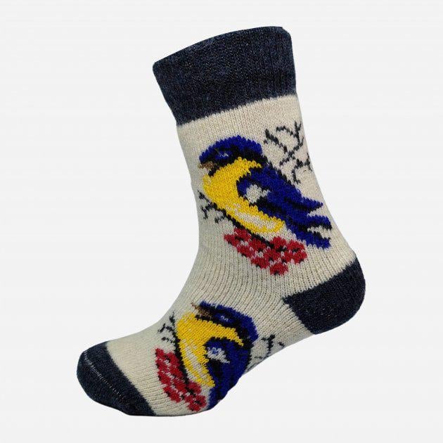 Носки Лана Тепло Карпат Синичка шерсть р. 36-40 Белый/Синий