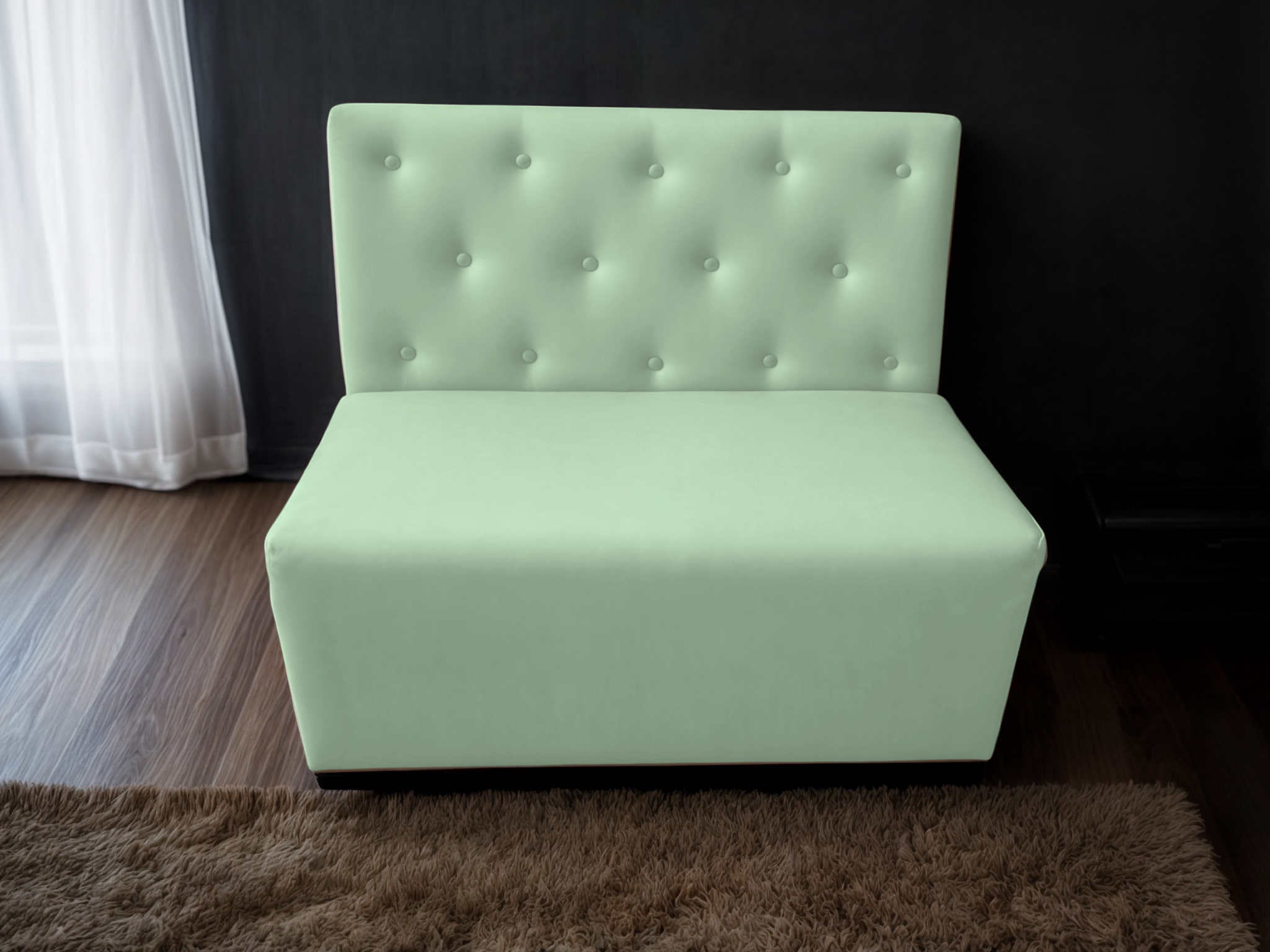 Диван для кафе Tobi Sho Бостон с высокой спинкой и пуговицами 1500x630x850 мм кожзам Мятный (2228) - фото 2 Диван для кафе Tobi Sho Бостон с высокой спинкой и пуговицами 1500x630x850 мм кожзам Мятный (2228) - фото 2