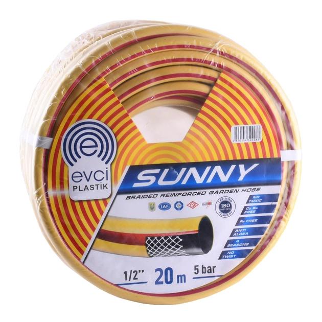 Шланг для поливу Evci Plastik SUNNY 3-шаровий Ø 1/2" 20 м Жовтий (14899752)