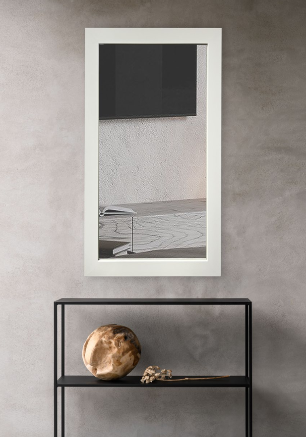 Дзеркало настінне CRYSTAL GLASS в рамі МДФ 1800 Ейворі 1000х500 мм Бежевий (С4563)