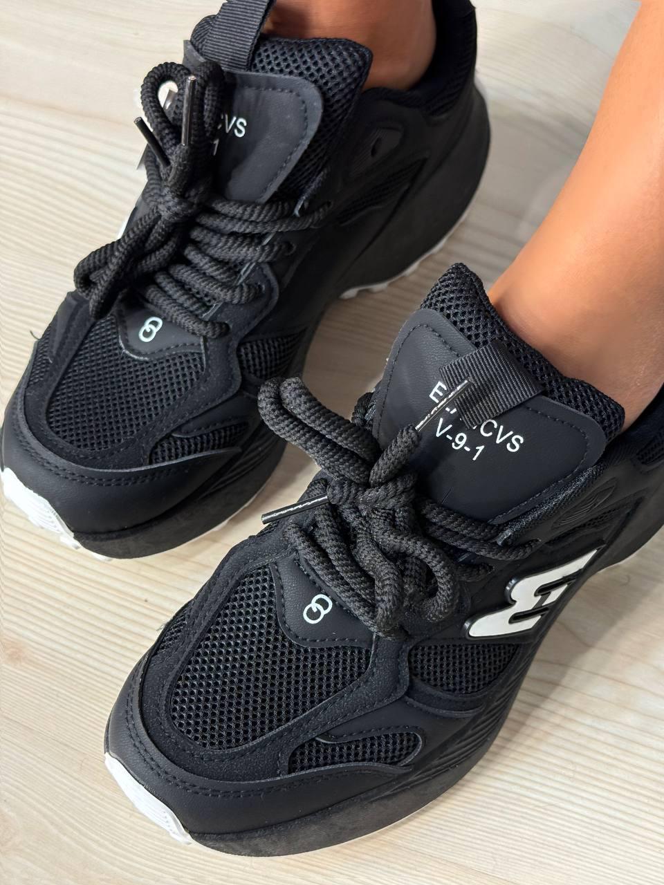 Кросівки жіночі Violeta 136-33 комбіновані на високій підошві р. 36 Чорний (5052) - фото 8