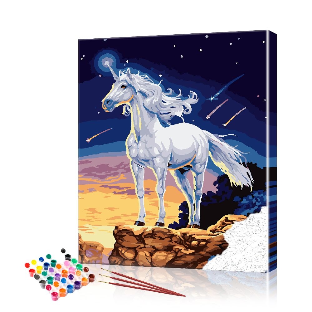 Картина по номерам ArtSale Белый единорог PBN0505 40х50 см