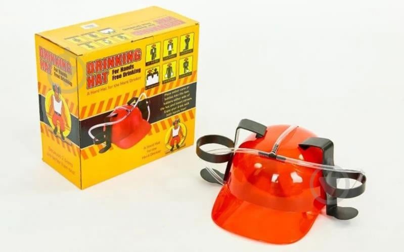 Алко каска з підставкою під банки Drinking Hat GB022 Orange (LI10016)