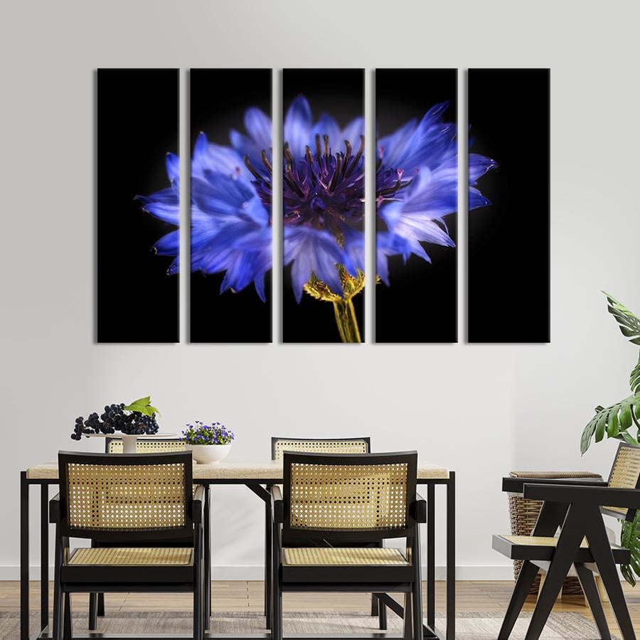 Картина на холсте Пушистый синий василёк 132x80 см (842-51)