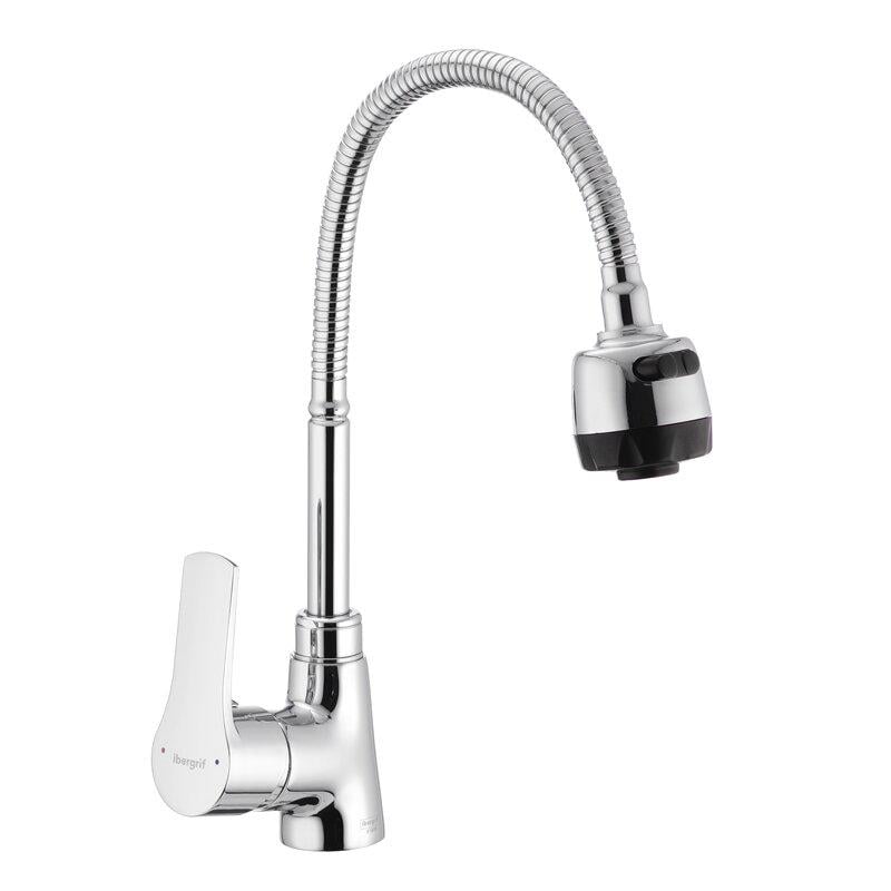 Смеситель для кухни IBERGRIF Star IB0012 с гибким изливом Хром (64530)