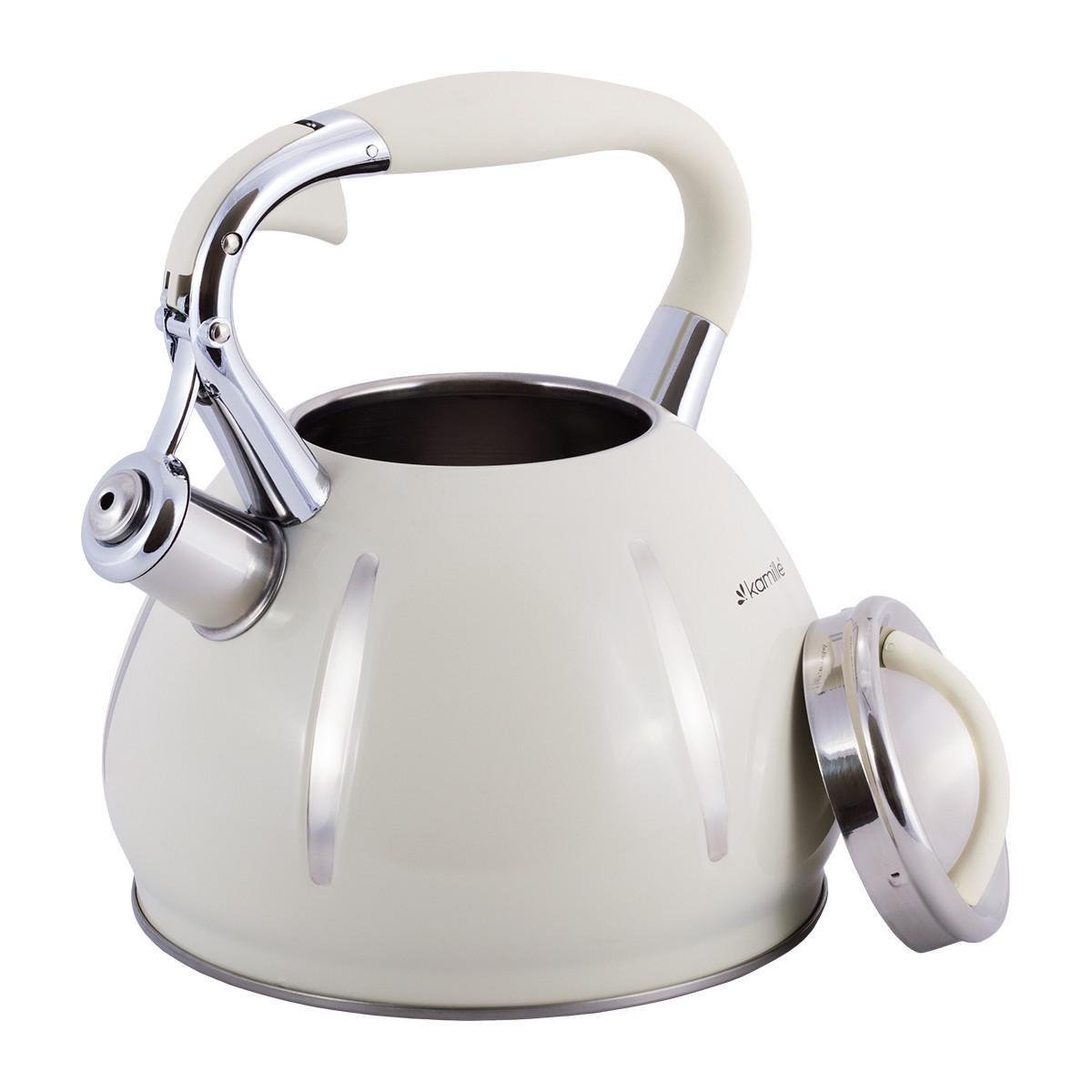 Чайник зі свистком Kamille KM-0691А із нержавіючої сталі 3 л Бежевий (150-84-0691А.1) - фото 4 Чайник зі свистком Kamille KM-0691А із нержавіючої сталі 3 л Бежевий (150-84-0691А.1) - фото 4