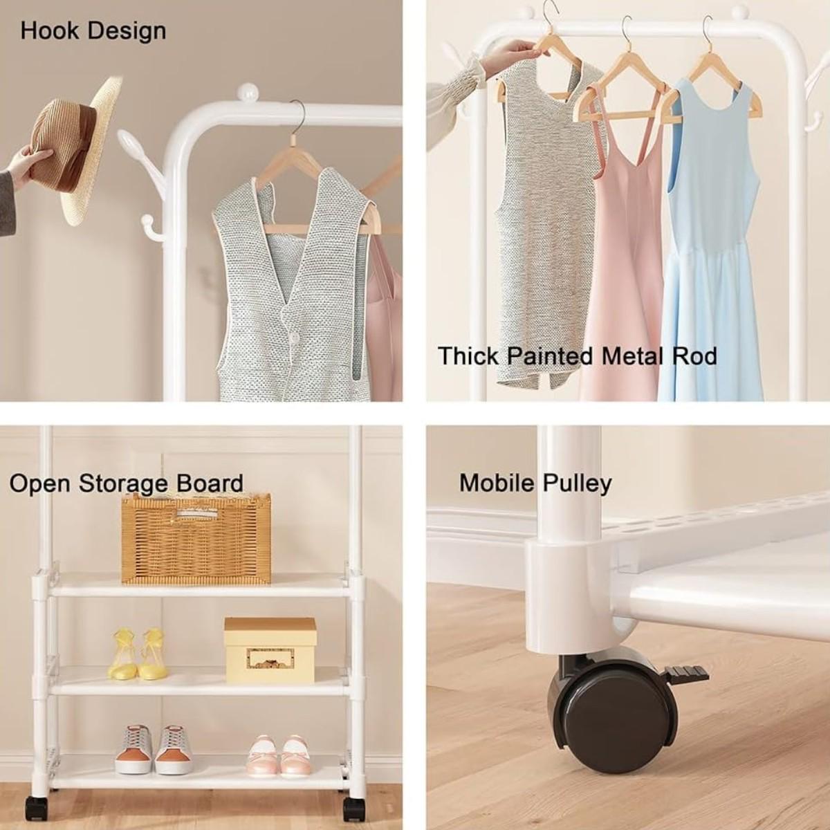 Вешалка-стойка для одежды и обуви Multifunctional Shoe&Hat Rack 56х34,5х162 см (R93316) - фото 4 Вешалка-стойка для одежды и обуви Multifunctional Shoe&Hat Rack 56х34,5х162 см (R93316) - фото 4