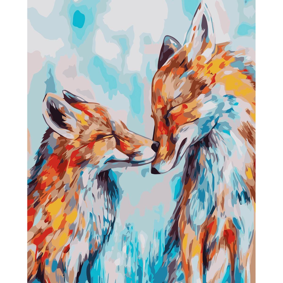 Картина за номерами Strateg Лисички 40x50 см (VA-3651)