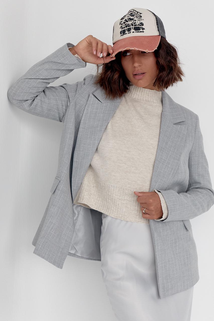 Пиджак без застежки M Светло-серый (11859694)