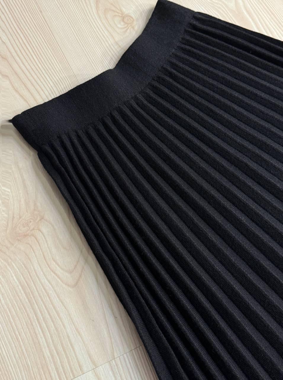 Юбка женская Accorddream 62313 вязаная плиссе миди на резинке OS Черный (5345) - фото 2