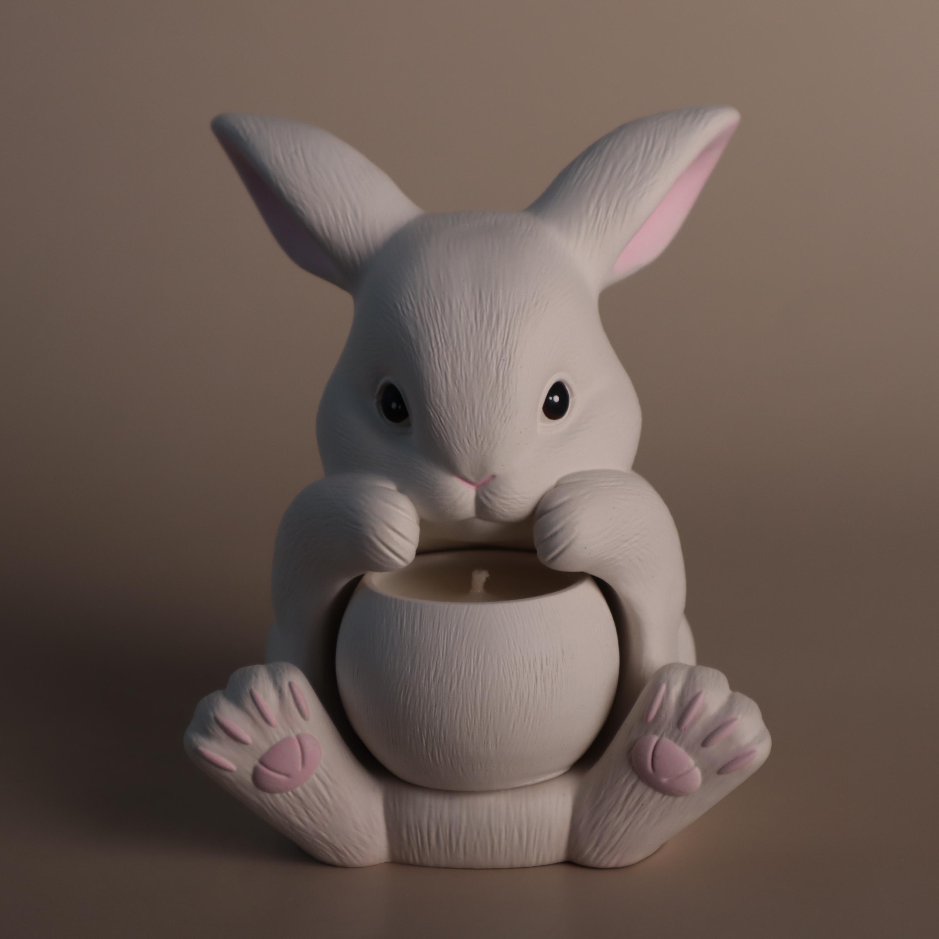 Аромасвічка соєва Wax Harmony Ваніль у гіпсовому кашпо Кролик Білий (1001391) Аромасвічка соєва Wax Harmony Ваніль у гіпсовому кашпо Кролик Білий (1001391)