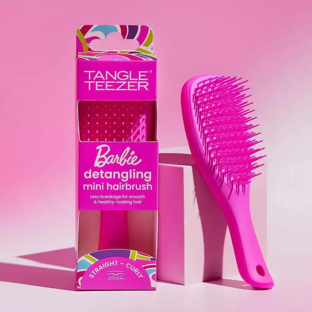 Расческа мини Tangle Teezer The Wet Detangler&Barbie Mini Dopamine Pink (12744011) - фото 2