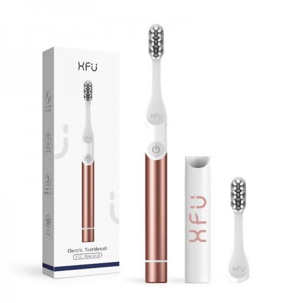 Электрическая зубная щетка звуковая 2 режима + 2 насадки xfu sonic xf21 взрослая Розовый/Золотой Электрическая зубная щетка звуковая 2 режима + 2 насадки xfu sonic xf21 взрослая Розовый/Золотой