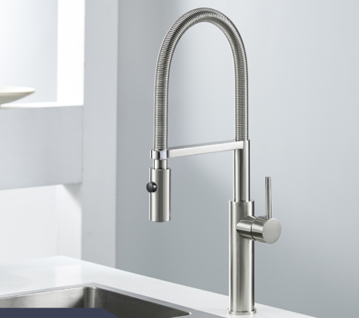 Смеситель латунный для раковины выдвижной слив кран два режима воды вращающийся WanFan Никель